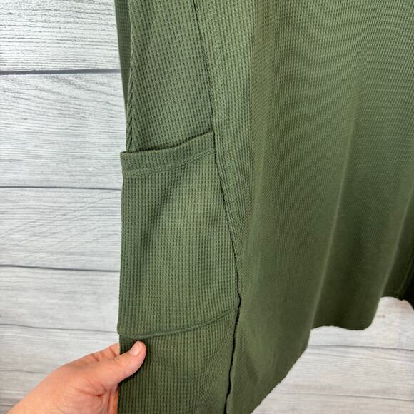 New In Women's Green Waffle Knit Long Sleeve Tunic Top Size Medium - Picture 5 of 8